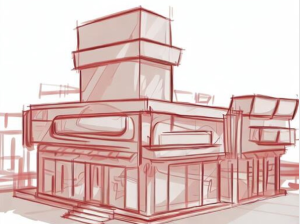 Restaurant Store Drawing